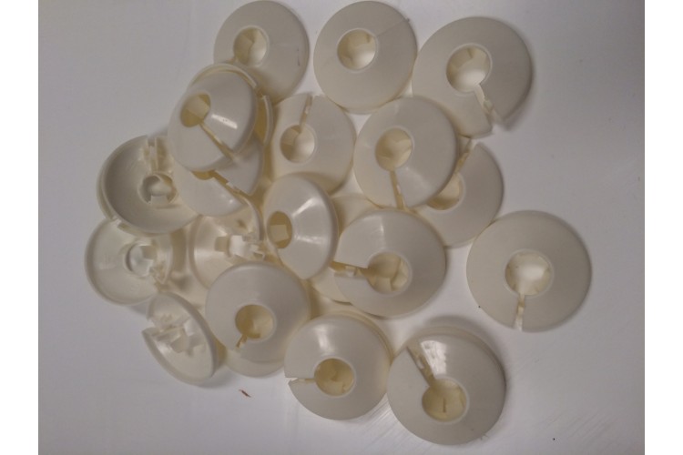 Bulk Bag of Pipe Rosette/ Covers – White Plastic – STR203B